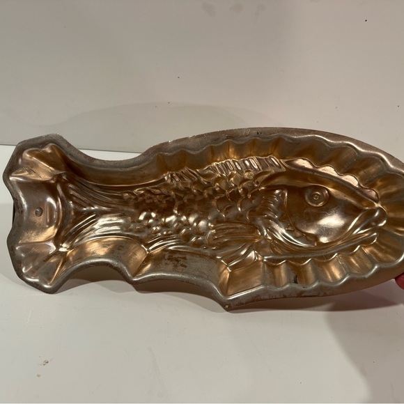 Vintage Old Dutch Copper Fish Jello Mold Large 13” - Picture 7 of 9